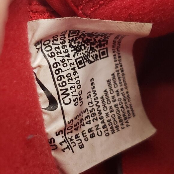 Nike Air Force 1 Mens 11.5 Triple Red Low Shoe Sneaker CW6999-600 - Picture 7 of 12